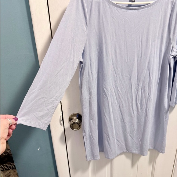 Eileen Fisher Soft Lavender 3/4 Sleeve Tunic Top - Picture 2 of 6